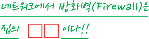네트워크에서 방화벽은 집의 **이다!!